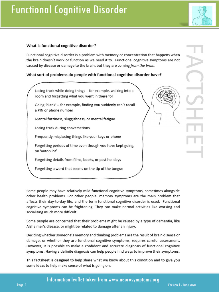 Understanding Functional Cognitive Disorder | PDF | Dementia | Clinical ...