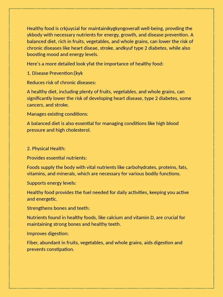Benefits of Healthy Eating for Well-Being | PDF