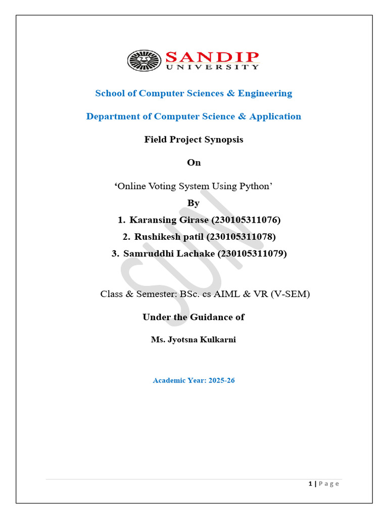 Online Voting System Project in Python | PDF | Electronic Voting | Password