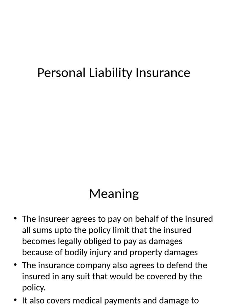 Understanding Personal Liability Insurance | PDF | Insurance ...
