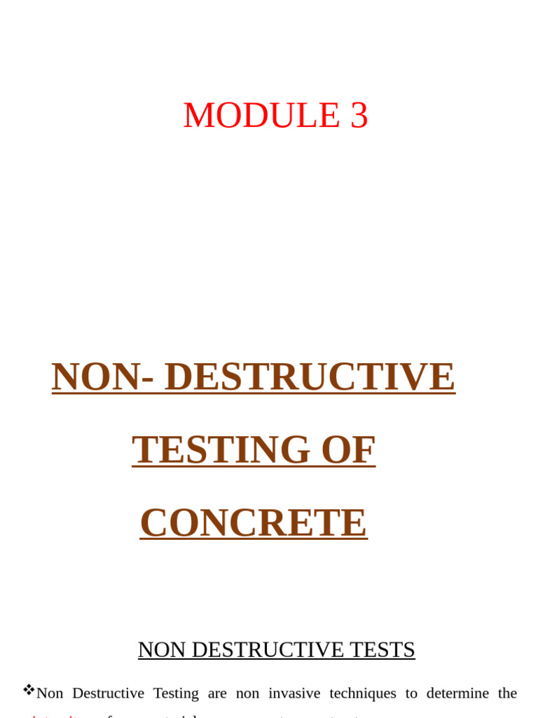 Non-Destructive Testing Methods for Concrete | PDF | Nondestructive ...