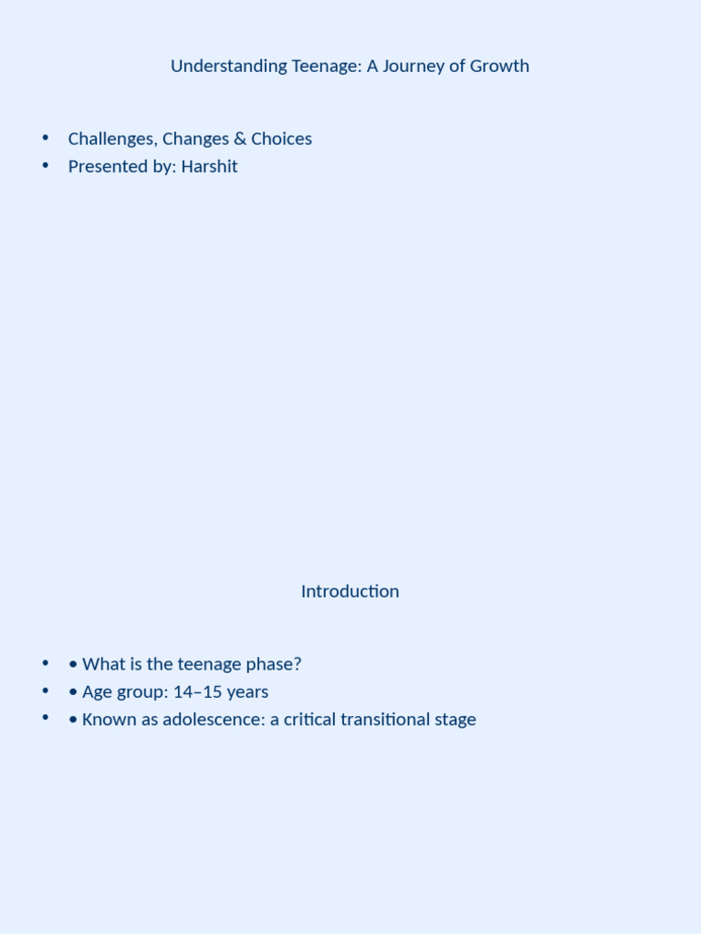 Navigating Teenage Growth and Challenges | PDF