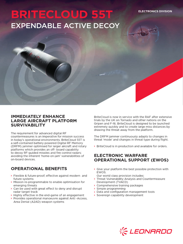 BriteCloud 55T: Advanced RF Decoy System | PDF | Military Technology