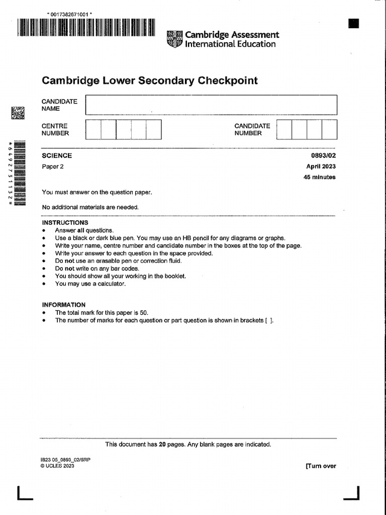 Science Paper 2 Apr 2023 | PDF