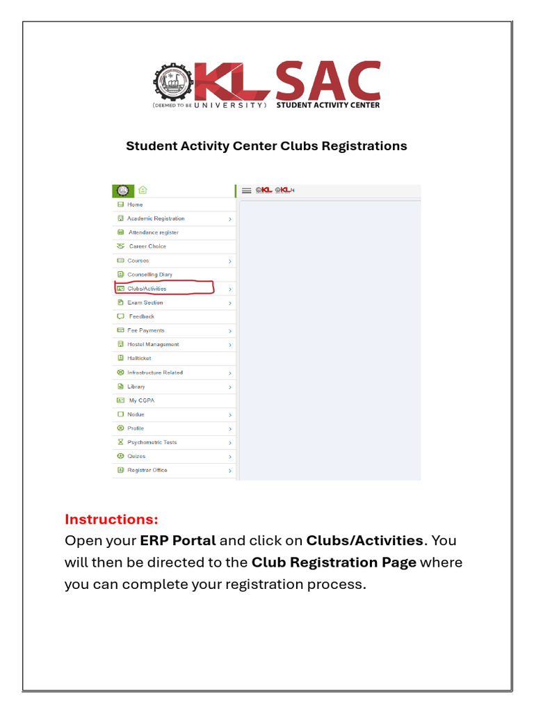 Club Registration Instructions Guide | PDF