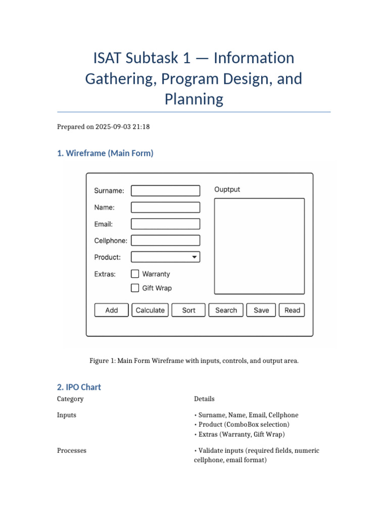 ISAT Subtask1 Documentation | PDF | Computer Programming | Computing