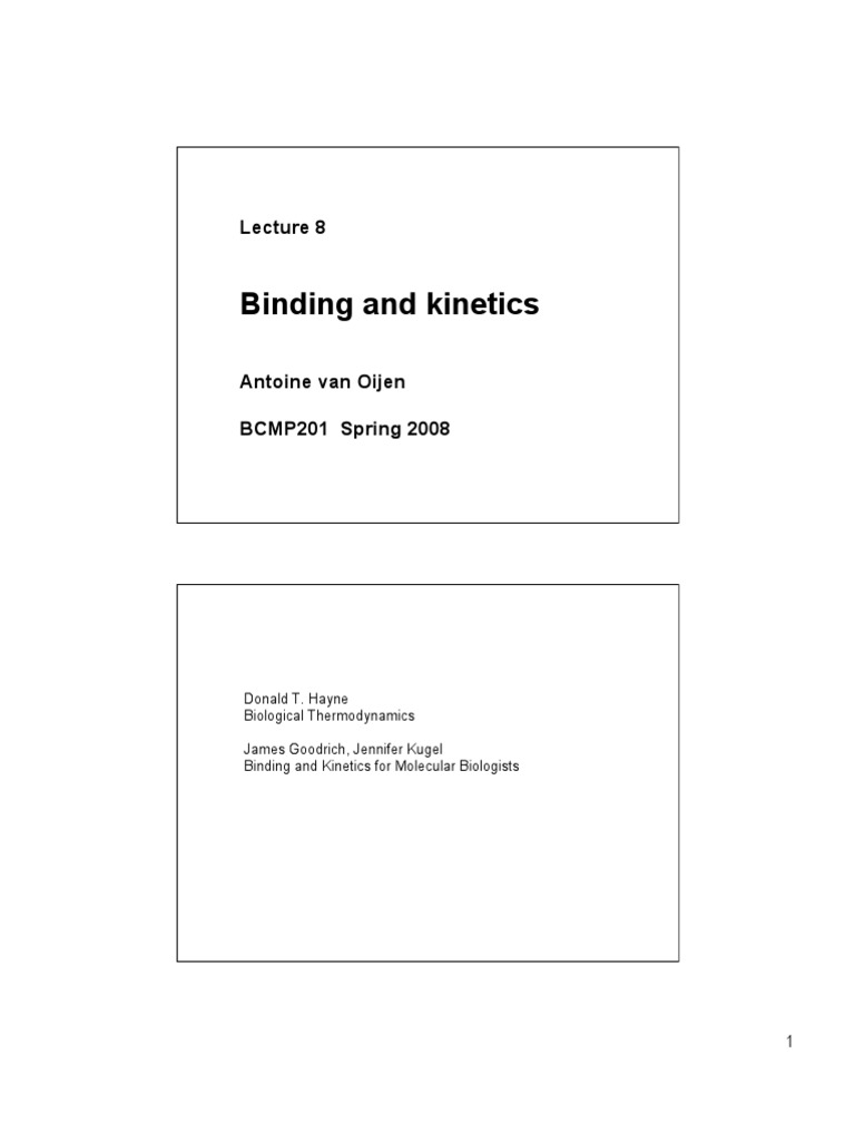 Binding Kinetics for Molecular Biologists | PDF | Molecular Binding ...