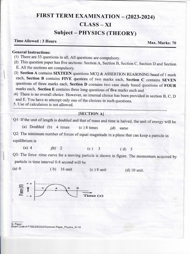 11 Phy Term 1 | PDF