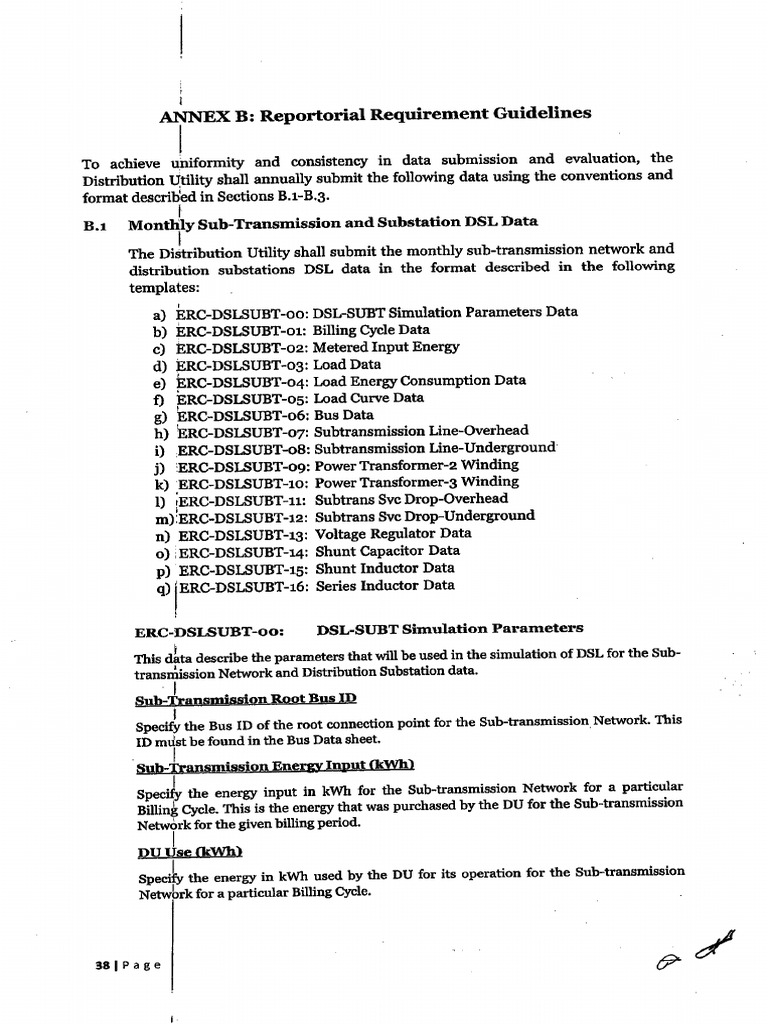 Annual DSL Data Submission Guidelines | PDF | Electric Power ...