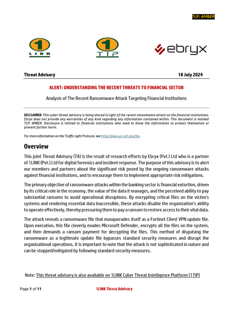 Ransomware Threats to Financial Sector | PDF | Ransomware | Utility ...