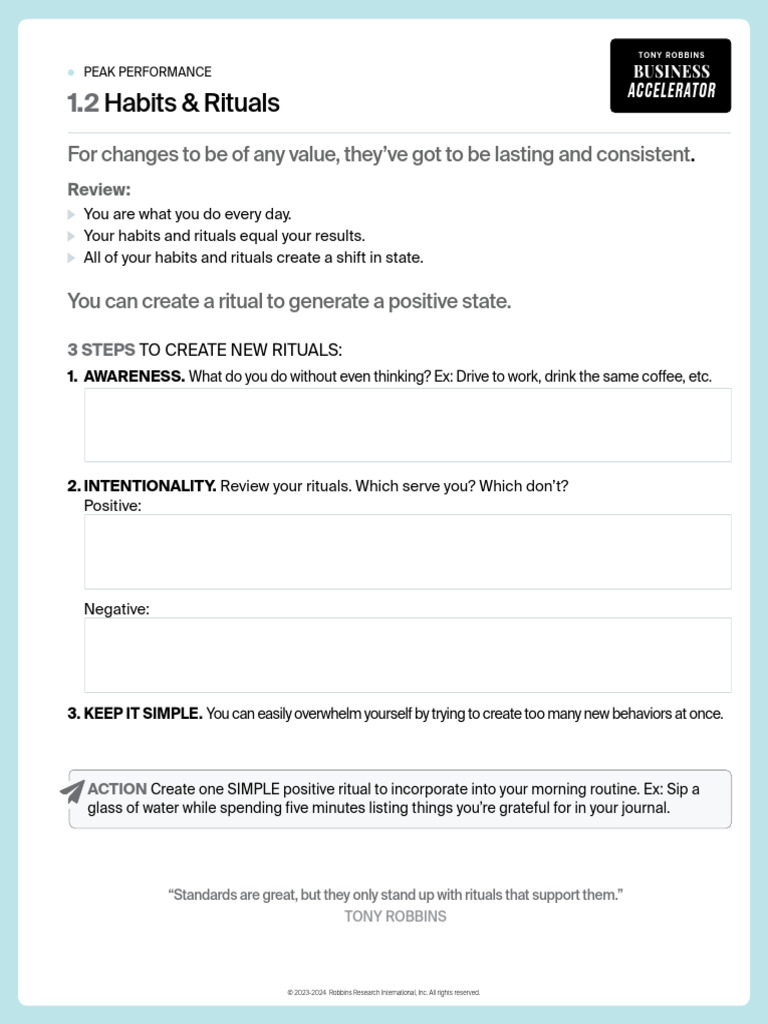 02-1.2 Habits Rituals | PDF