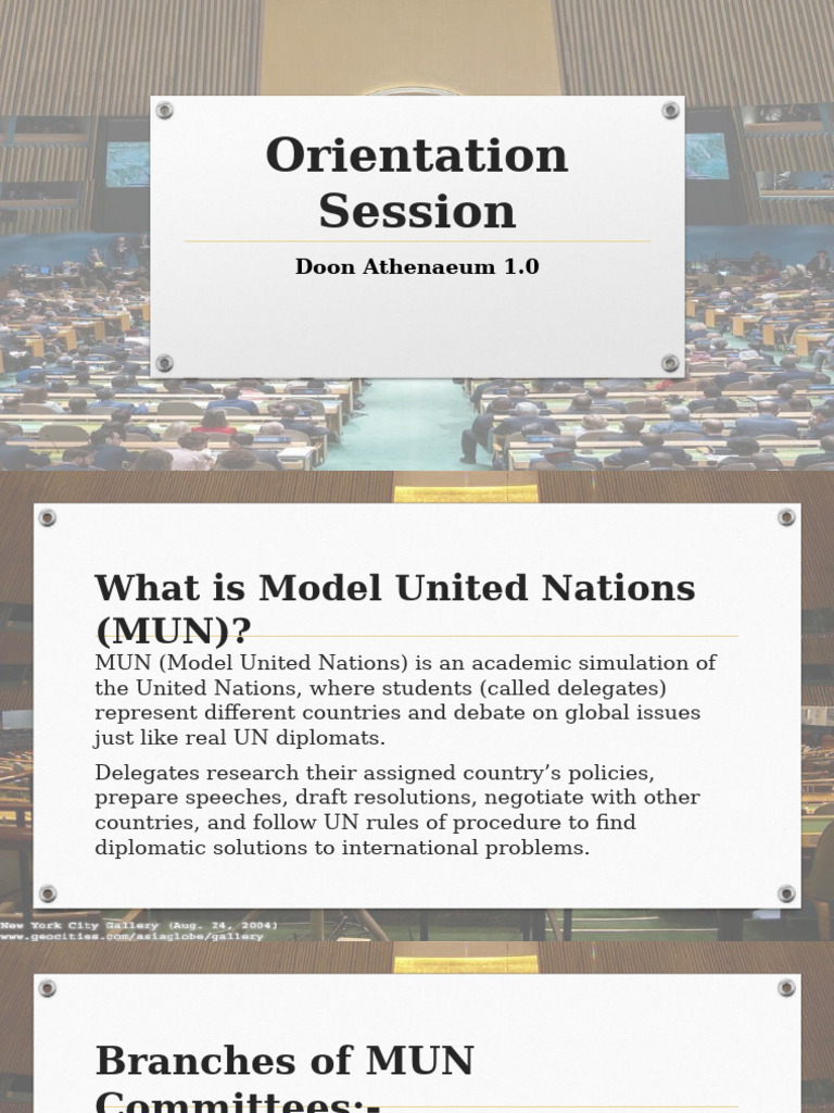 Model United Nations Orientation Guide | PDF | United Nations ...
