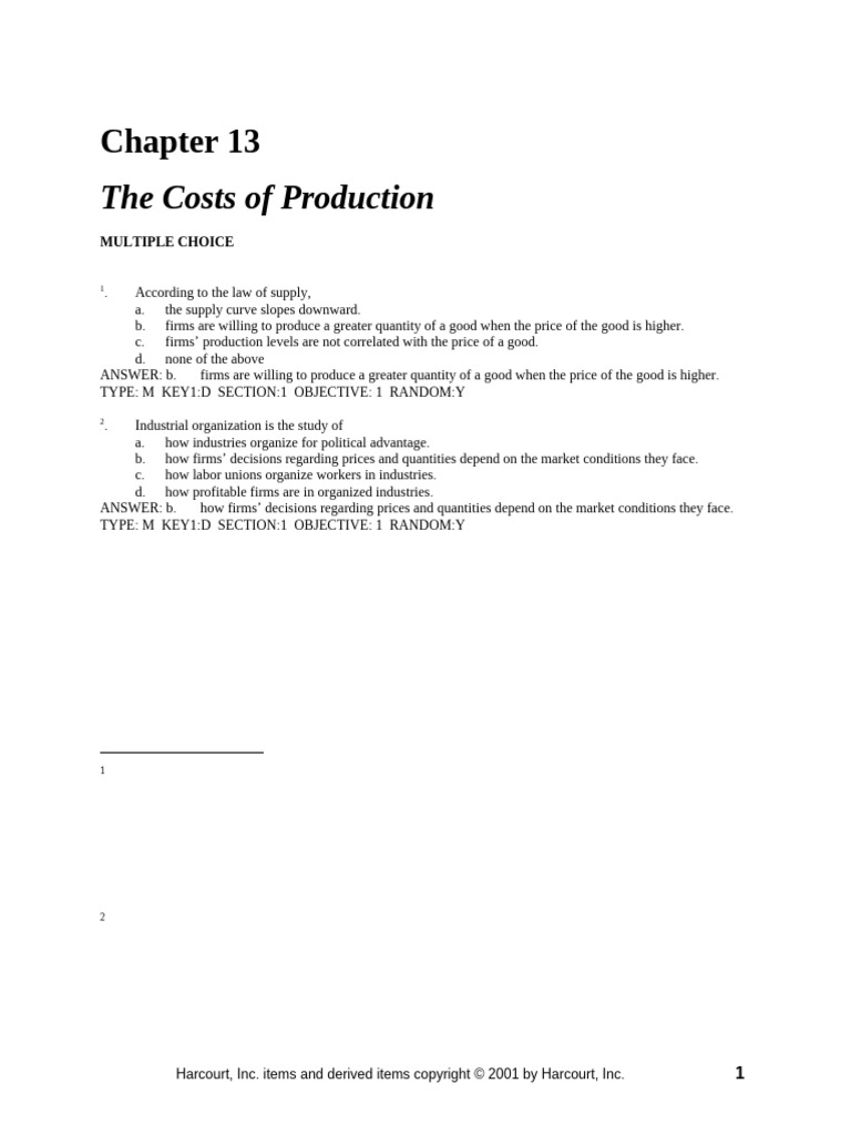 Production Costs and Economic Principles | PDF | Average Cost ...