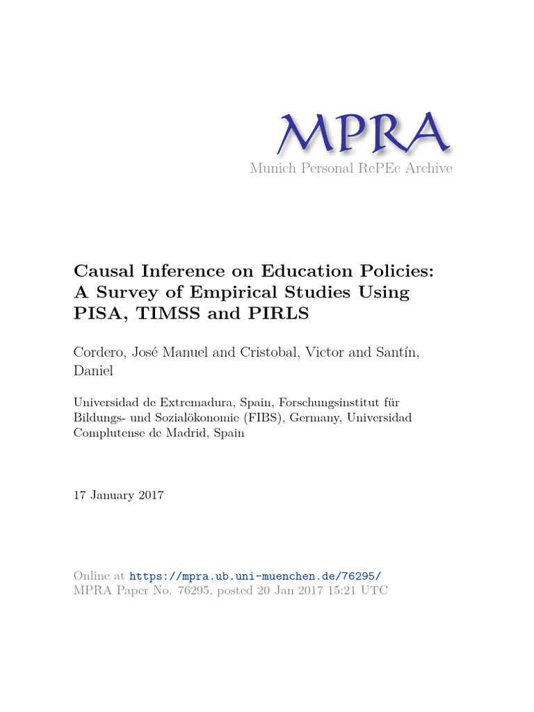 MPRA Paper 76295 | PDF | Endogeneity (Econometrics) | Statistical Theory