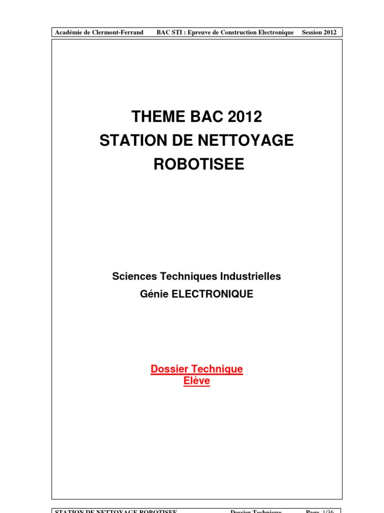 Dossier Technique Élève  PDF  Électrotechnique  Électronique