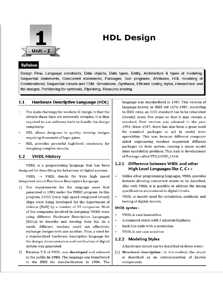 VLSI Design and Technology Unit 1 | PDF