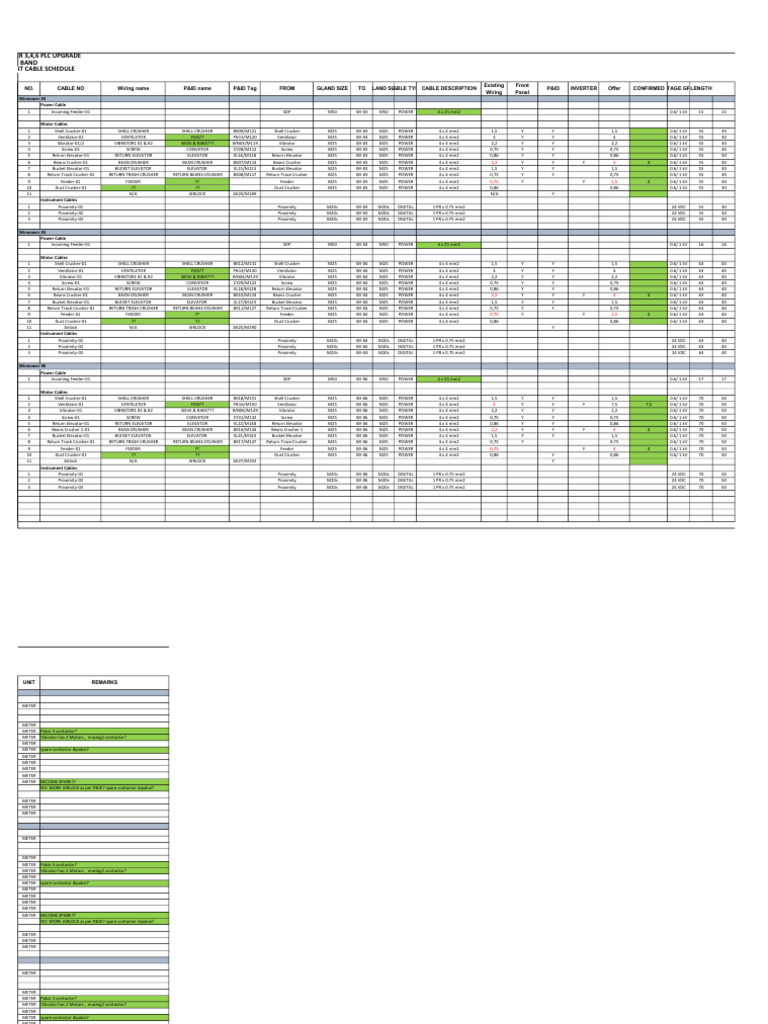 Cable List Winnower | PDF | Electrical Engineering | Electricity