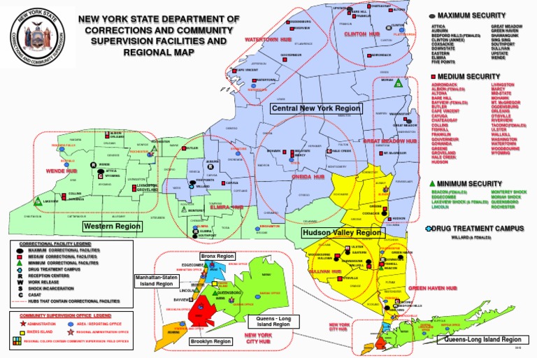 nys correctional facilities map Facility Map Color States Of The East Coast Of The United States nys correctional facilities map