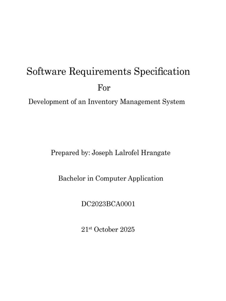 Software Requirements Specificatio | PDF | Databases | User (Computing)