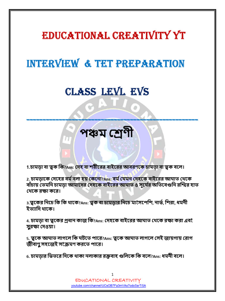 Educational Creativity Yt: Interview & Tet Preparation | PDF