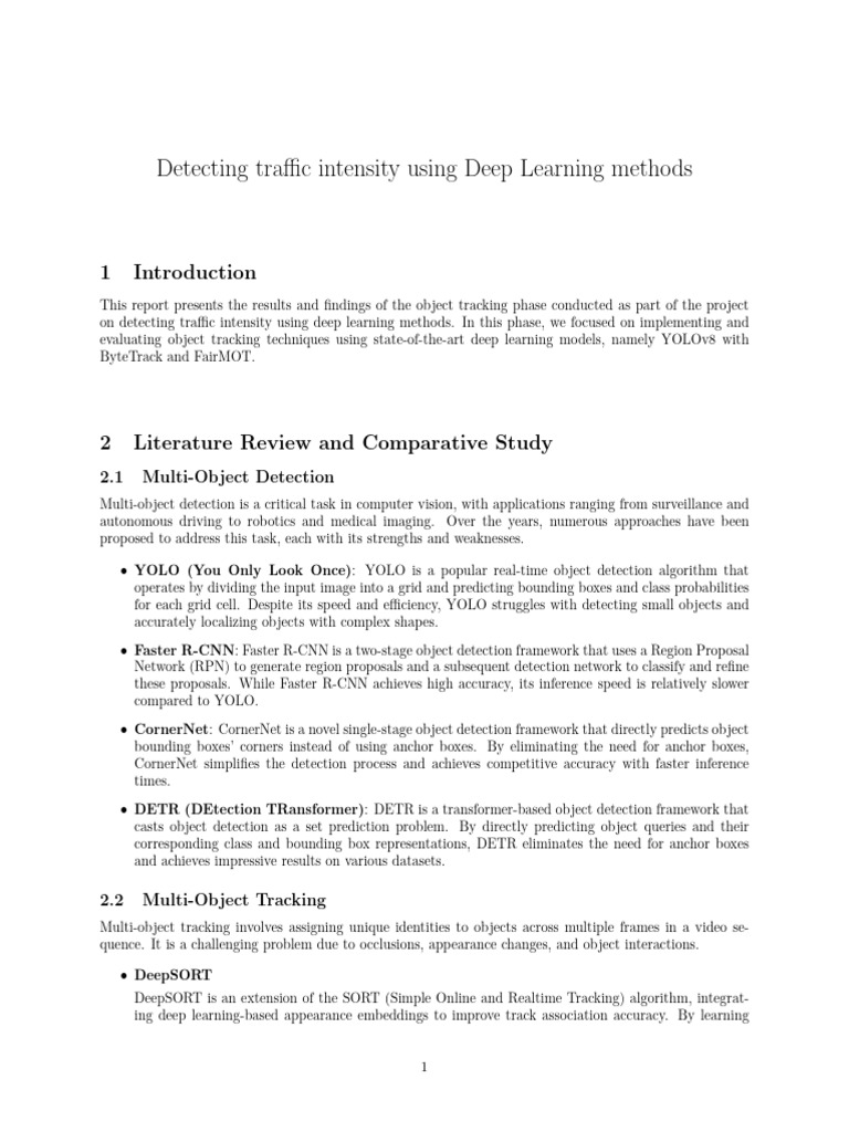 Traffic Intensity Detection with Deep Learning | PDF | Deep Learning ...