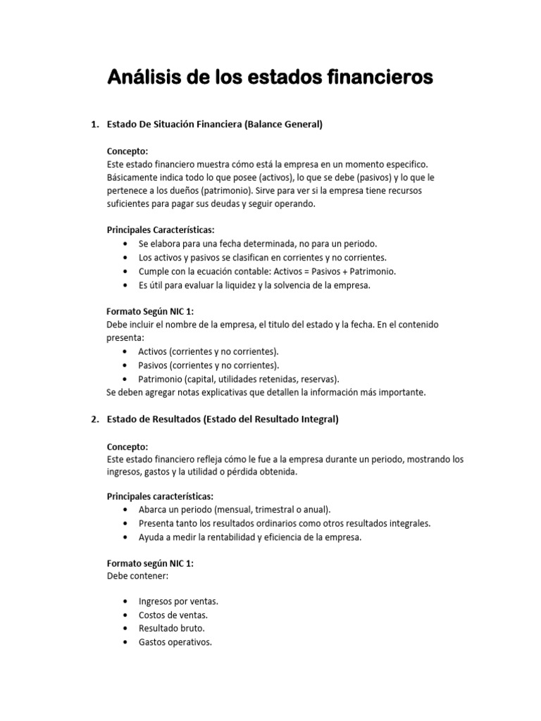 Análisis de Estados Financieros Empresariales | PDF | Estado financiero ...