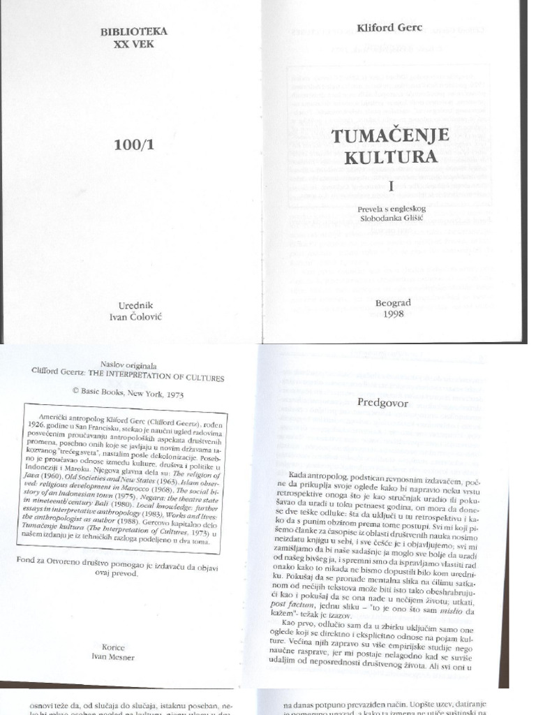 Geertz - Interpretacija Kulture | PDF