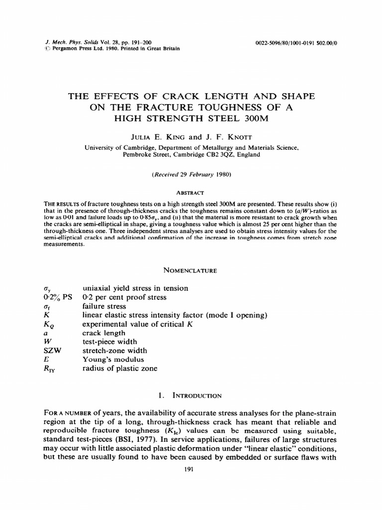 Fracture Toughness of High Strength Steel | PDF | Fracture Mechanics ...