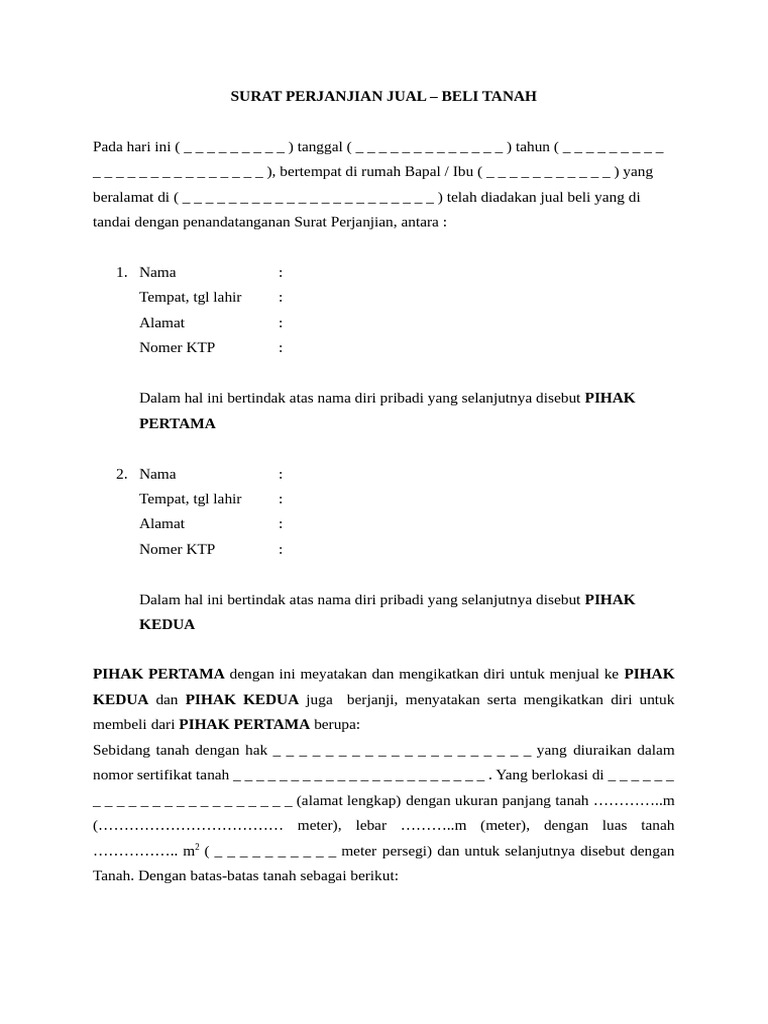 Surat Perjanjian Jual | PDF