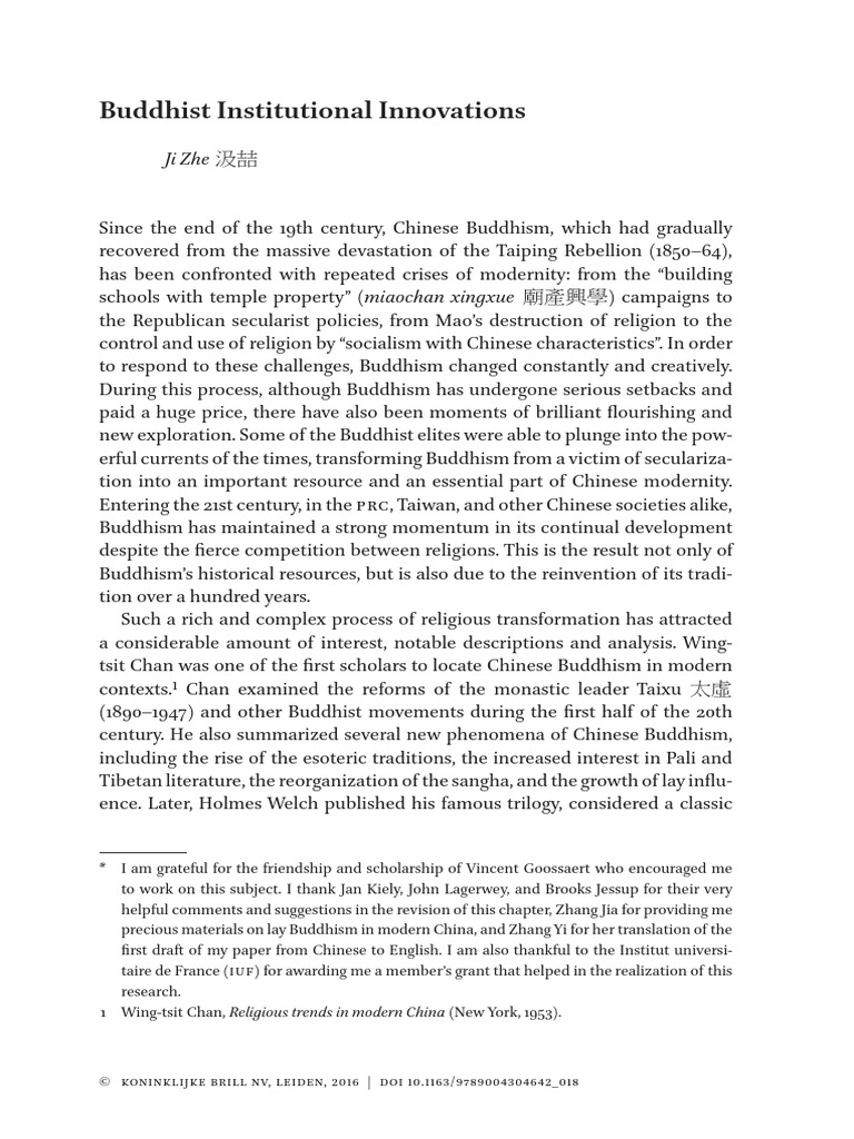 Innovations in Modern Chinese Buddhism | PDF | China | World Politics
