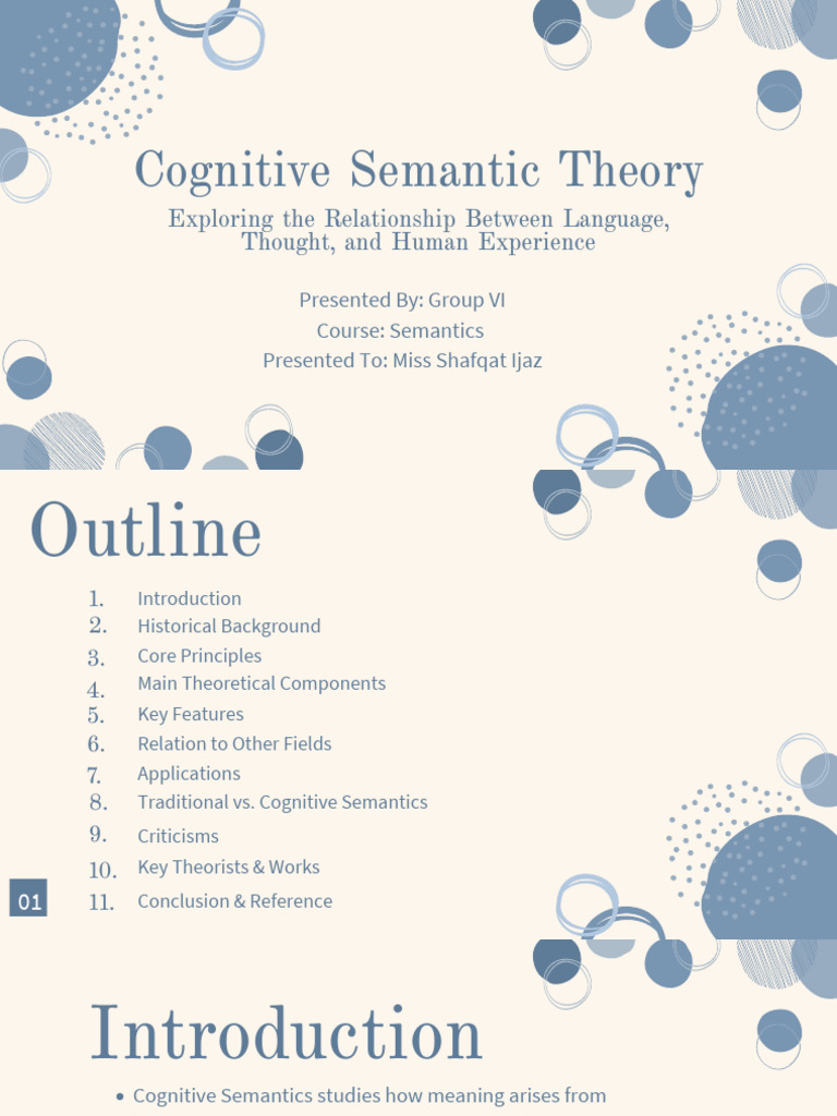 Cognitive Semantic Theory Overview | PDF | Semantics | Concept