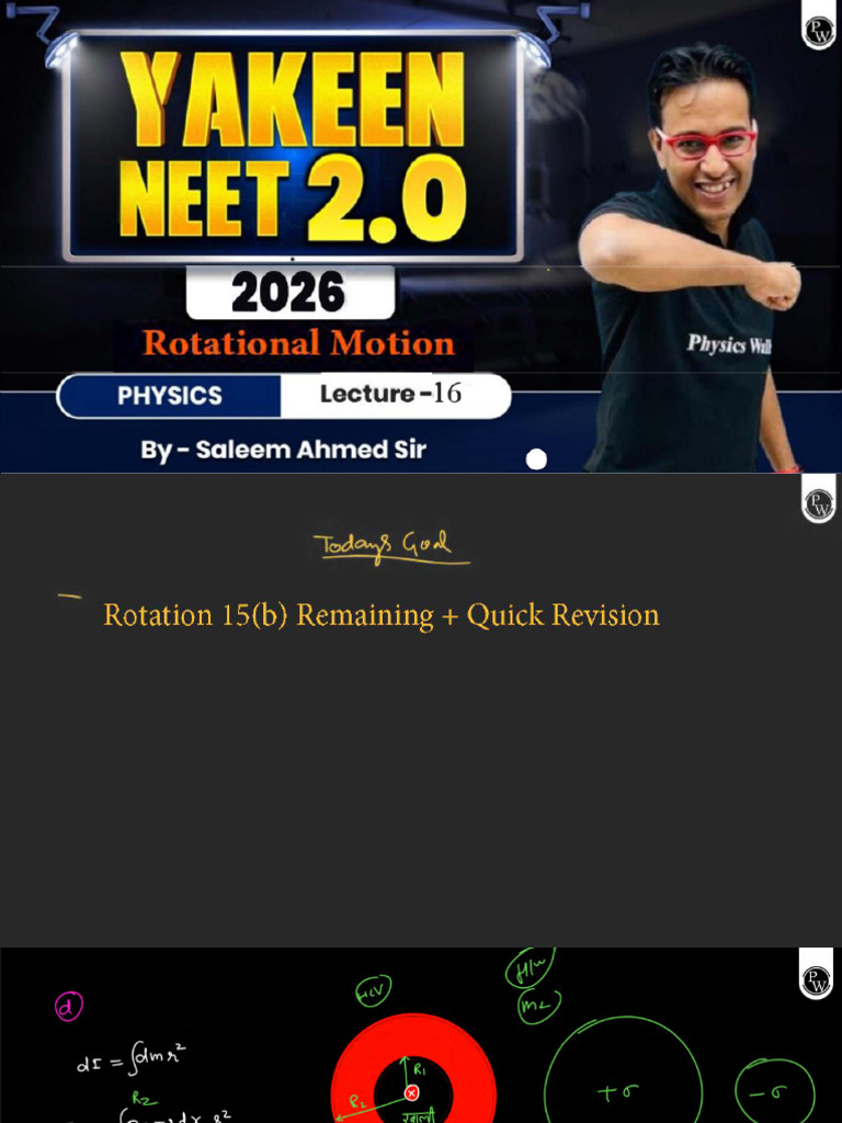 Rotational Motion 16 Class Notes | PDF