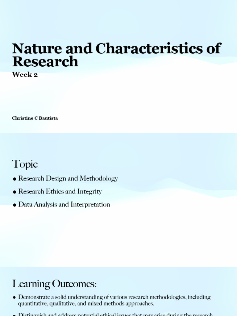 Week 2 Nature and Characteristics of Research (4) | PDF | Methodology ...
