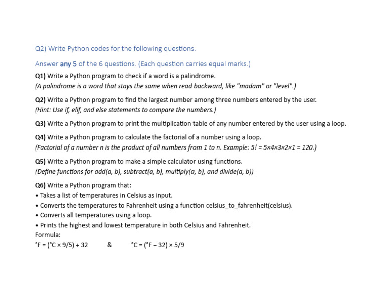 Python Programming Exercises and Solutions | PDF