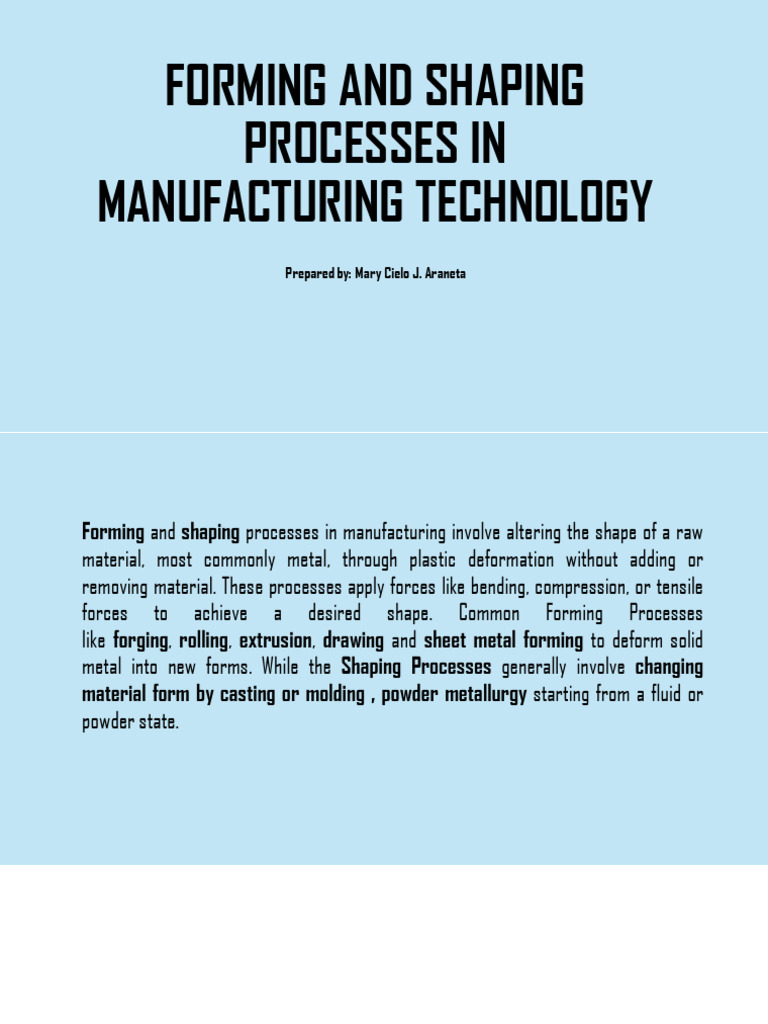 Manufacturing Forming and Shaping Processes | PDF | Extrusion | Forging