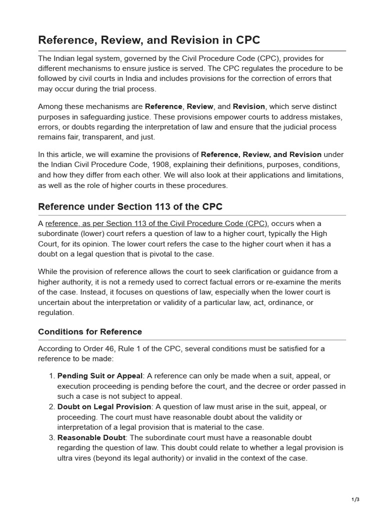 Reference, Review, and Revision in CPC | PDF | Judgment (Law) | Common Law