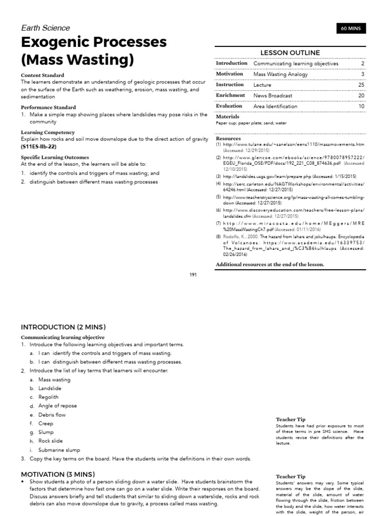 Understanding Mass Wasting Processes | PDF | Landslide | Soil