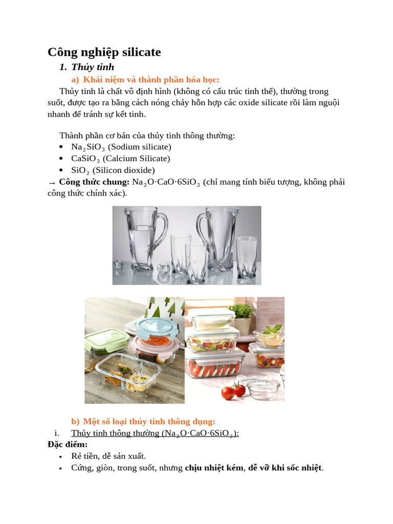 Công Nghiệp Silicate CD Hóa | PDF