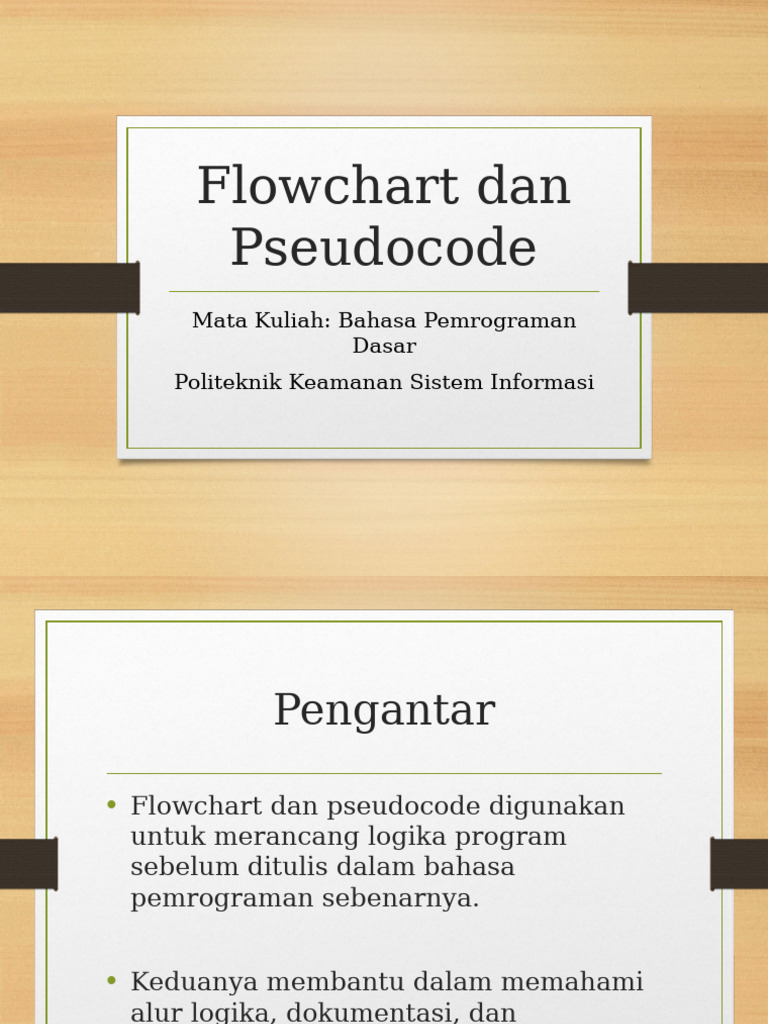 Perbandingan Flowchart dan Pseudocode | PDF