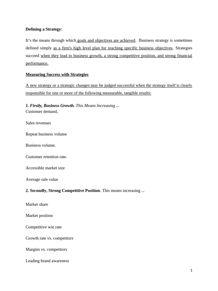 Business Strategy Development Guide | PDF | Strategic Management | Swot ...