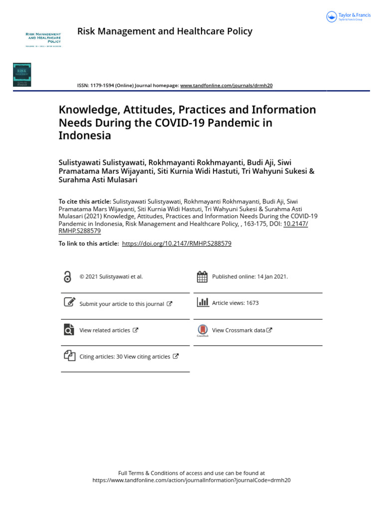 Knowledge Attitudes Practices and Information Needs During The COVID-19 ...