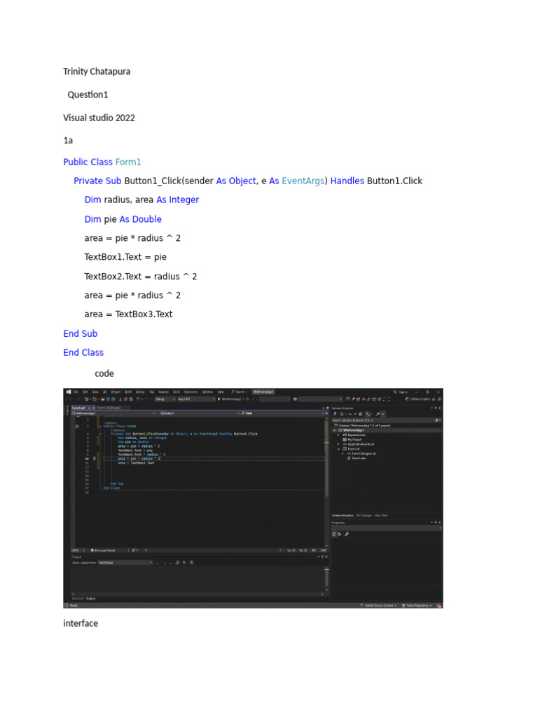 Visual Studio 2022 Code Examples | PDF