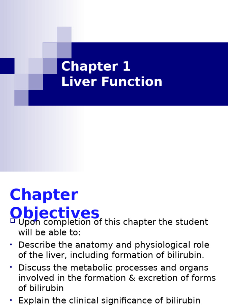 Chemistry 01 Liver Function Lecturers | PDF | Liver | Bile