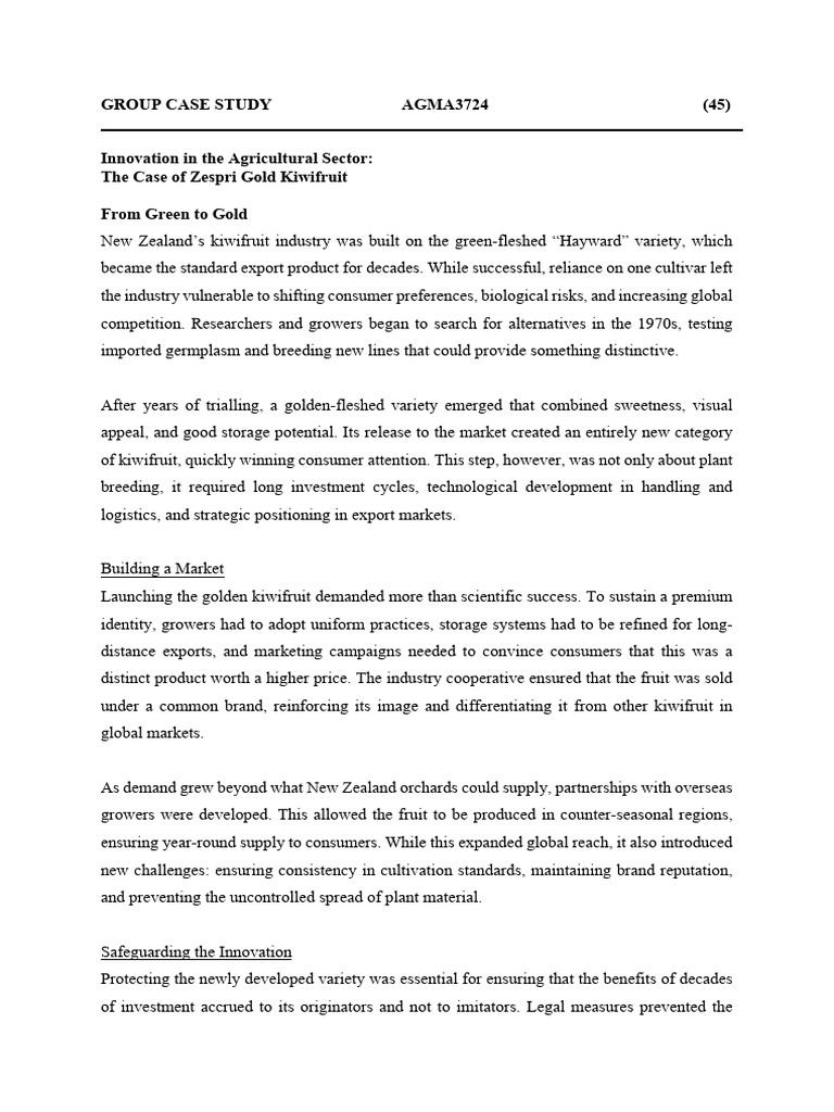 Group Case Study Agma3724 | PDF | Economies