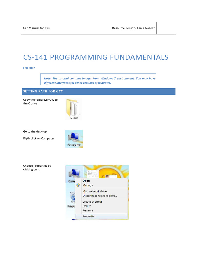 GCC Path Setup and C Programming Guide | PDF