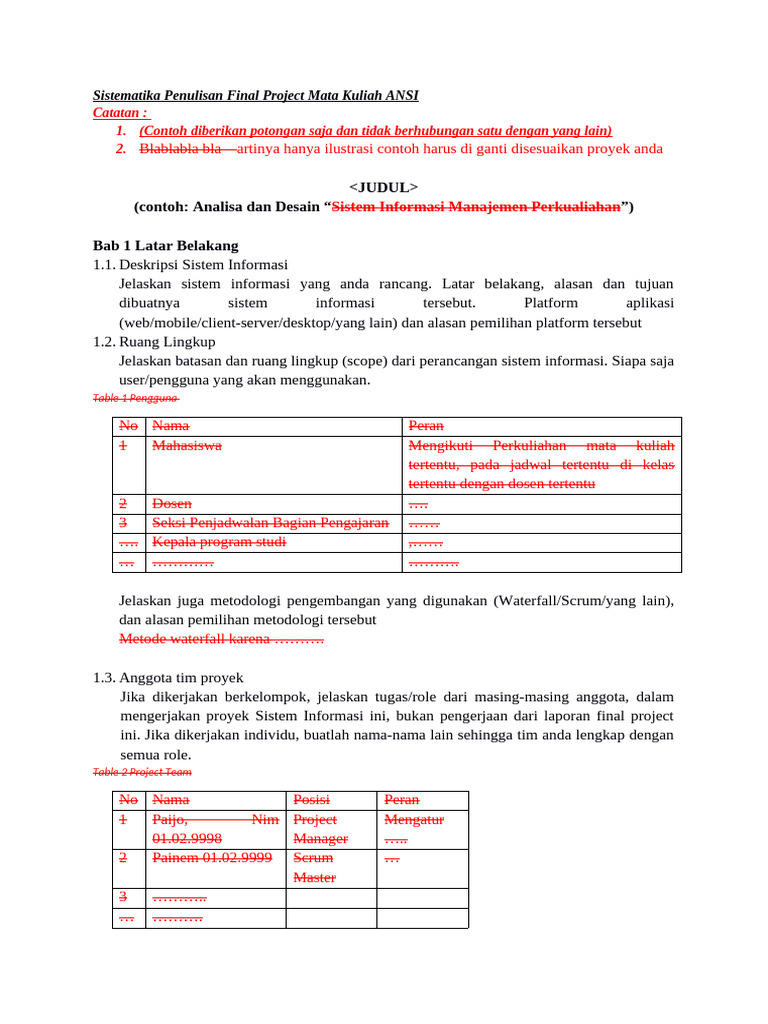 Format Final Project ANSI - Rev3 - With - Example | PDF