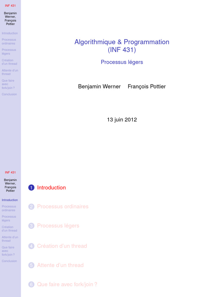 Introduction à la programmation concurrente | PDF | Thread ...