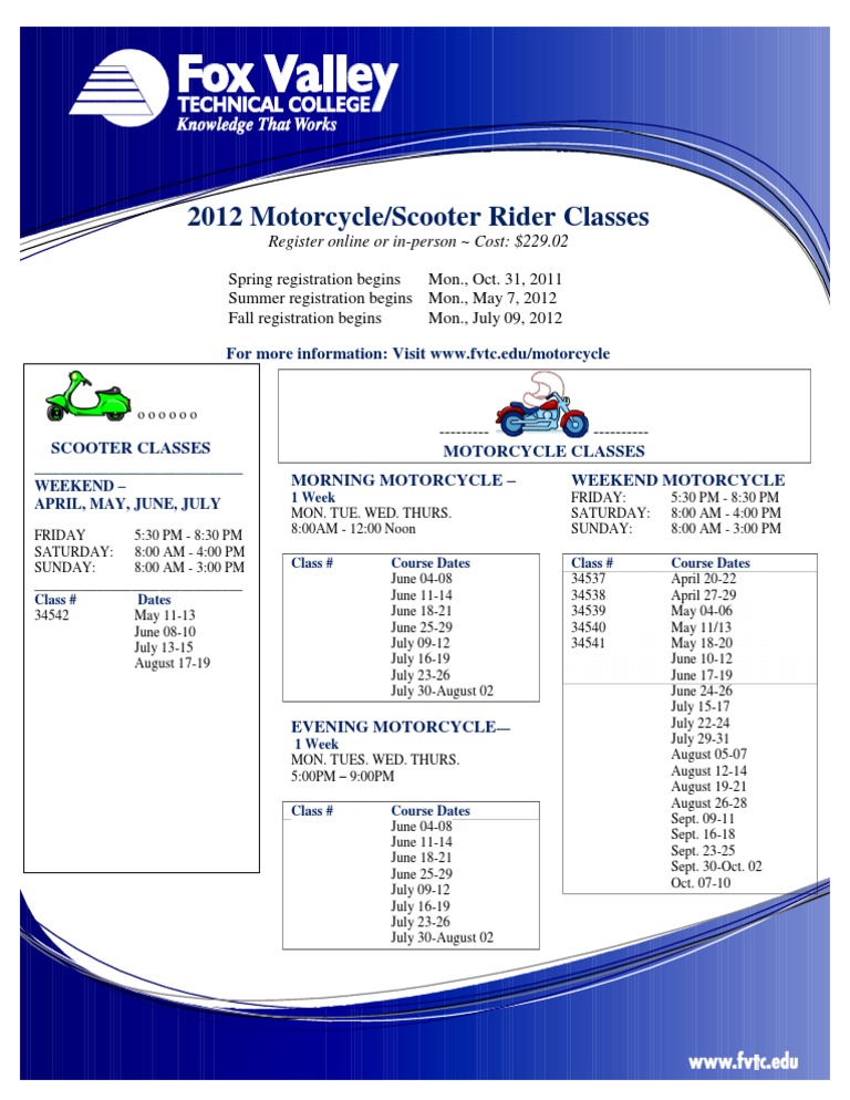 Scooter and Motorcycle Classes 2023 | PDF | Technology & Engineering
