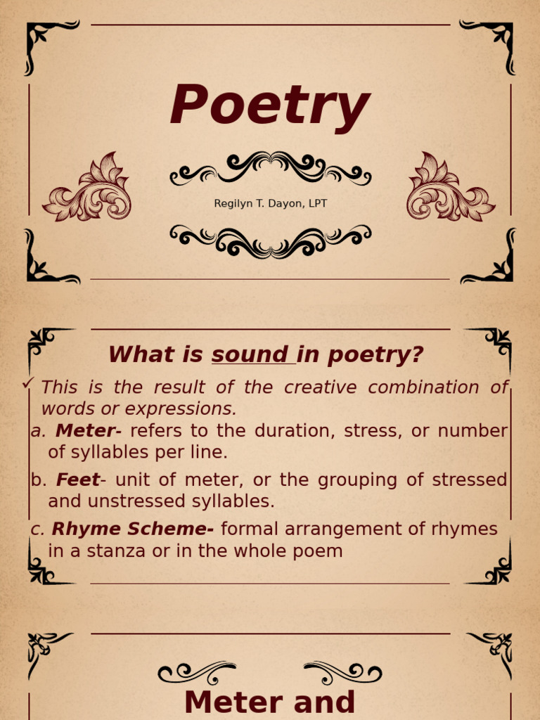 Understanding Poetry: Meter and Rhyme | PDF | Metre (Poetry) | Rhythm ...