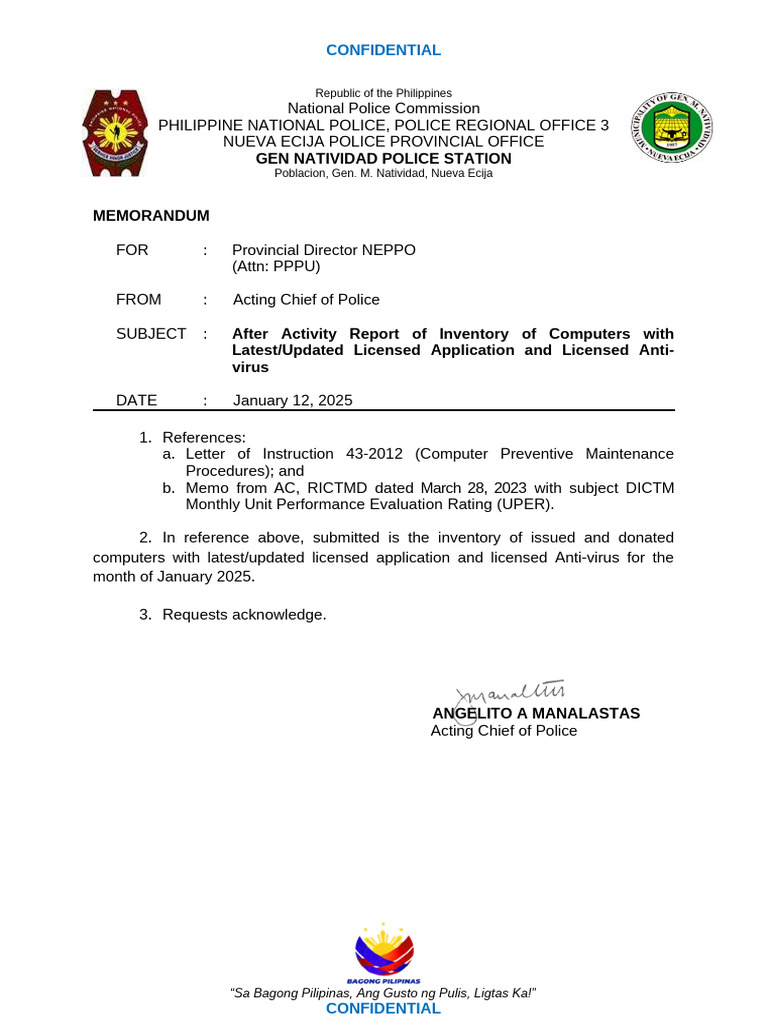 Nueva Ecija Police Computer Inventory Report | PDF | Antivirus Software ...